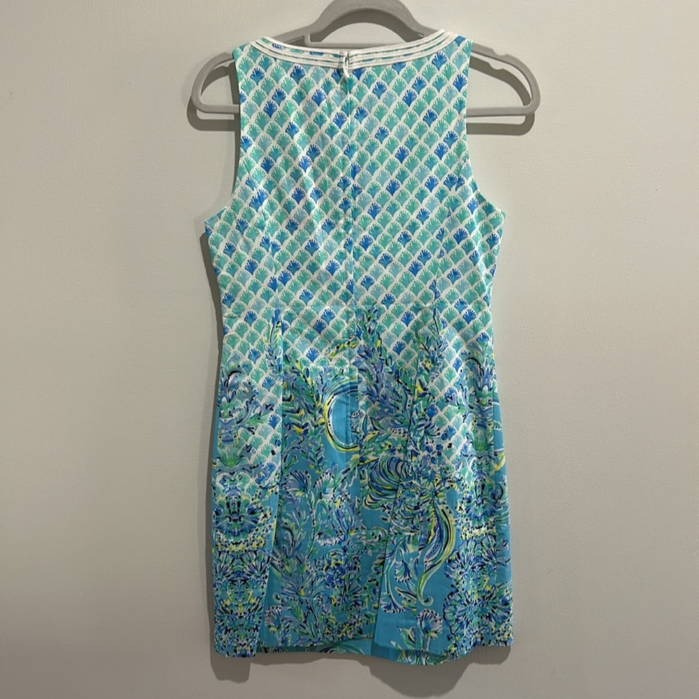 NWT Lilly Pulitzer Gabby Stretch Shift Bondi Blue Scuba Doo 4 - Picture 2 of 5